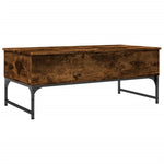 ZNTS Coffee Table Smoked Oak 100x50x40 cm Engineered Wood and Metal 845378