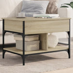 ZNTS Coffee Table Sonoma Oak 70x50x50 cm Engineered Wood and Metal 845362