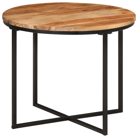 ZNTS Coffee Table 55x55x45 cm Solid Wood Acacia and Iron 372741