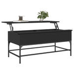 ZNTS Coffee Table Black 100x50x45 cm Engineered Wood and Metal 845396