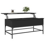 ZNTS Coffee Table Black 100x50x45 cm Engineered Wood and Metal 845396