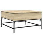 ZNTS Coffee Table Sonoma Oak 80x80x45 cm Engineered Wood and Metal 845402