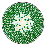 ZNTS Mosaic Round Terrace Bistro Table With Coloured Glass Green Flowers Mosaic 15824078