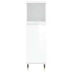 ZNTS 3 Piece Bathroom Cabinet Set High Gloss White Engineered Wood 3187783