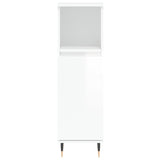 ZNTS 3 Piece Bathroom Cabinet Set High Gloss White Engineered Wood 3187783