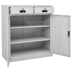 ZNTS Office Cabinet with Planter Box Light Grey 90x40x125 cm Steel 3095270