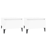 ZNTS Side Tables 2 pcs High Gloss White 50x46x35 cm Engineered Wood 819521