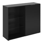 ZNTS FMD Dresser with 1 Door and Open Shelving Black 437008