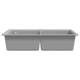 ZNTS Overmount Kitchen Sink Double Basin Granite Grey 141676