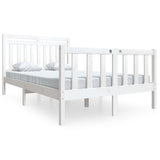 ZNTS 3100959 Bed Frame without Mattress White Solid Wood 140x200 cm