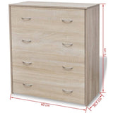ZNTS Sideboard with 4 Drawers 60x30.5x71 cm Oak Colour 242544