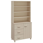 ZNTS Highboard HAMAR Solid Wood Pine Honey Brown 3100922