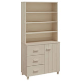ZNTS Highboard HAMAR Solid Wood Pine Honey Brown 3100922