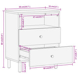 ZNTS Bedside Cabinet 50x33x60 cm Solid Wood Mango 356901