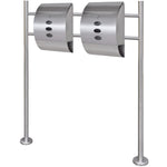 ZNTS Double Mailbox on Stand Stainless Steel 271747