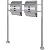 ZNTS Double Mailbox on Stand Stainless Steel 271747