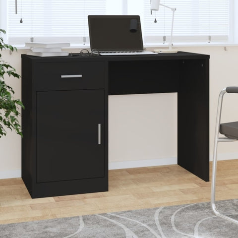 ZNTS Desk with Drawer&Cabinet Black 100x40x73 cm Engineered Wood 342653