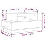 ZNTS Coffee Table Grey 80x55x40.5 cm Solid Wood Pine 814516