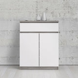 Naia Sideboard 1 Drawer 2 Doors in Concrete and White High Gloss 70276234GXUU
