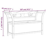 ZNTS Bench White 107x45x75.5 cm Solid Wood Fir 351773