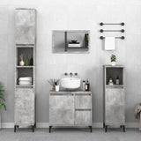 ZNTS 3 Piece Bathroom Cabinet Set Concrete Grey Engineered Wood 3185547