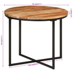 ZNTS Coffee Table 55x55x45 cm Solid Wood Acacia and Iron 372741