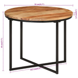 ZNTS Coffee Table 55x55x45 cm Solid Wood Acacia and Iron 372741