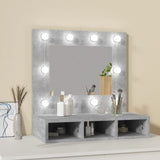 ZNTS Mirror Cabinet with LED Concrete Grey 60x31.5x62 cm 808886