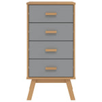 ZNTS Bedside Cabinet OLDEN Grey and Brown Solid Wood Pine 358586