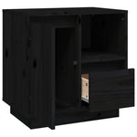 ZNTS Bedside Cabinets 2 pcs Black 50x34x50 cm Solid Wood Pine 814488