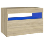 ZNTS Bedside Cabinet & LED Lights Sonoma Oak 60x35x40 cm Engineered Wood 3082780