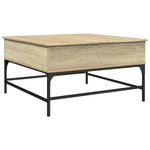 ZNTS Coffee Table Sonoma Oak 80x80x45 cm Engineered Wood and Metal 845402