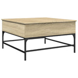 ZNTS Coffee Table Sonoma Oak 80x80x45 cm Engineered Wood and Metal 845402