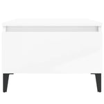 ZNTS Side Tables 2 pcs High Gloss White 50x46x35 cm Engineered Wood 819521