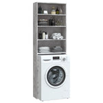 ZNTS Washing Machine Cabinet Concrete Grey 64x24x190 cm 808408