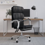 ZNTS Reclining Office Chair Black Faux Leather 349799