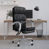 ZNTS Reclining Office Chair Black Faux Leather 349799