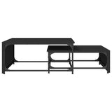 ZNTS Nesting Coffee Tables 2 pcs Black Engineered Wood and Metal 845331