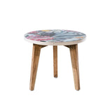 ZNTS Round Lamp Table Protea Print - Small Resin Top VOY66B