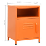 ZNTS Nightstand Orange 35x35x51 cm Steel 336219