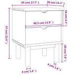 ZNTS Bedside Cabinet OTTA 45x39x57 cm Solid Wood Pine 348576