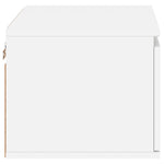 ZNTS Wall-mounted Bedside Cabinets with LED Lights 2 pcs White 836827