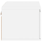 ZNTS Wall-mounted Bedside Cabinets with LED Lights 2 pcs White 836827