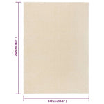 ZNTS Rug Short Pile 140x200 cm Cream 340372