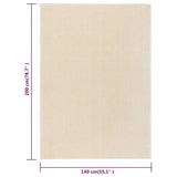 ZNTS Rug Short Pile 140x200 cm Cream 340372