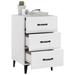 ZNTS Bedside Cabinet White 40x40x66 cm Engineered Wood 812087