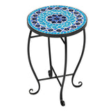 ZNTS Inlaid With Diamond-Colored Sea Mosaics With Round Terrace Bistro Tables 91743303