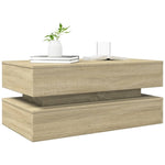 ZNTS Coffee Table with LED Lights Sonoma Oak 90x50x40 cm 839863