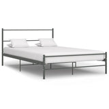 ZNTS 284686 Bed Frame without Mattress Grey Metal 120x200 cm