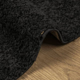ZNTS Shaggy Rug PAMPLONA High Pile Modern Black 140x200 cm 375279